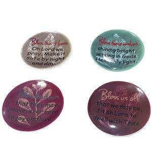 Bible Verses Inspirational Plates Ceramic‎ Set of 4 Christian Scriptures